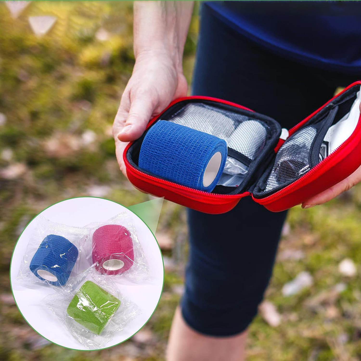 Lateksfritt førstehjelpssett, fleksibel innpakningsbindende bandasje