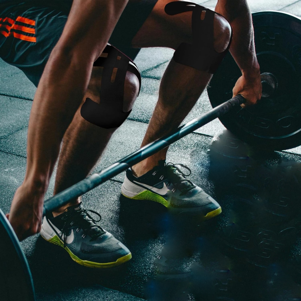 Forkuttet kinesiologitape muskelplaster for kne