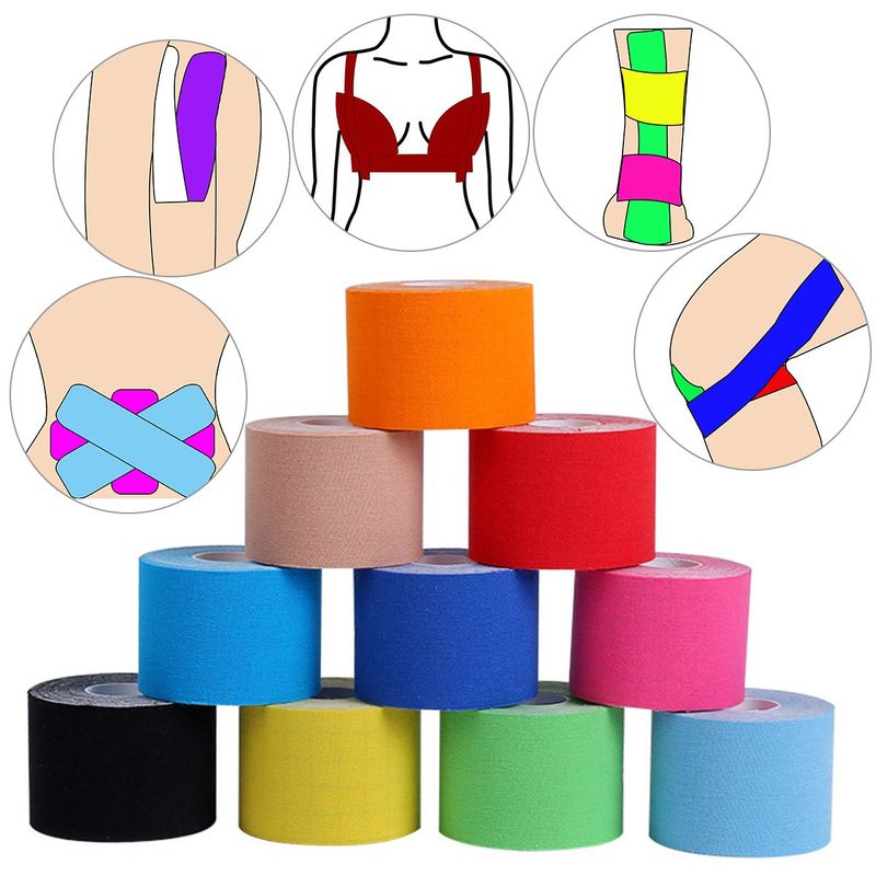 Kinesiology Tape Roll – vanntett sportstape for muskelstøtte, leddkomfort og restitusjon (2,5 cm til 10 cm)